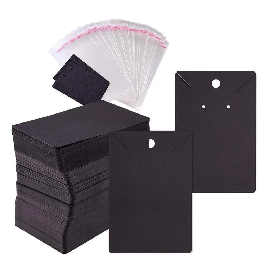 

100Pcs Kraft Paper Jewelry Display Cards Earring Tags Necklace Cards Store Display Packaging Necklace Cardboard
