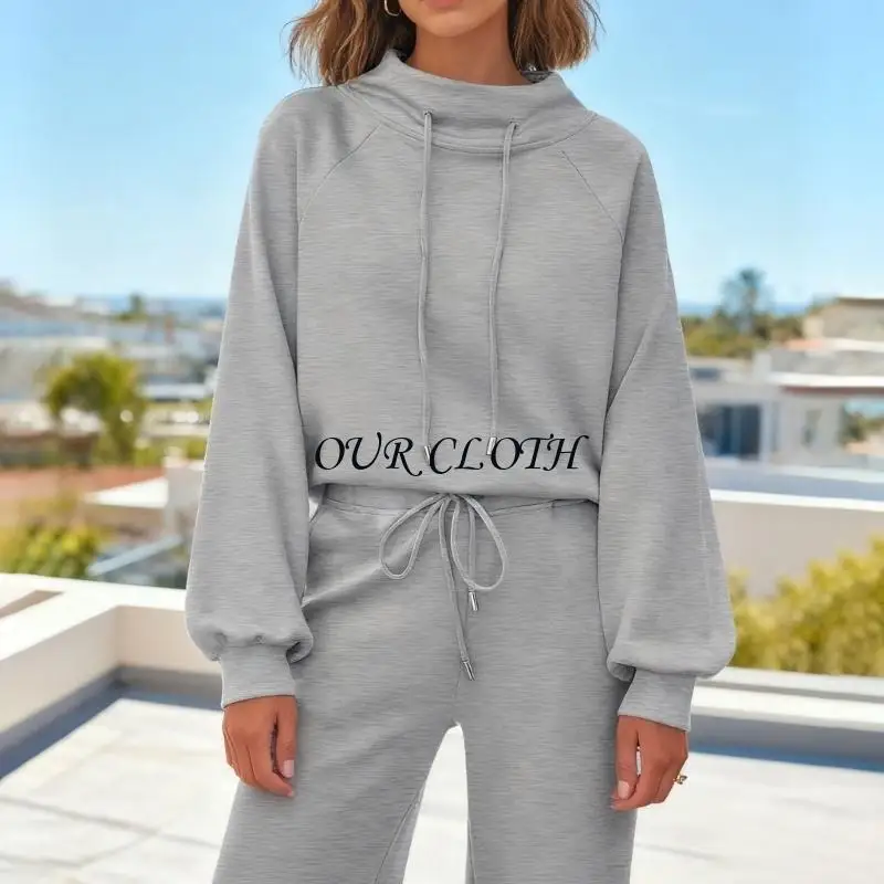 

Комплекты для отдыха для женщин, спортивные костюмы, комплект из 2 предметов, осенняя толстовка на шнурке, широкие спортивные