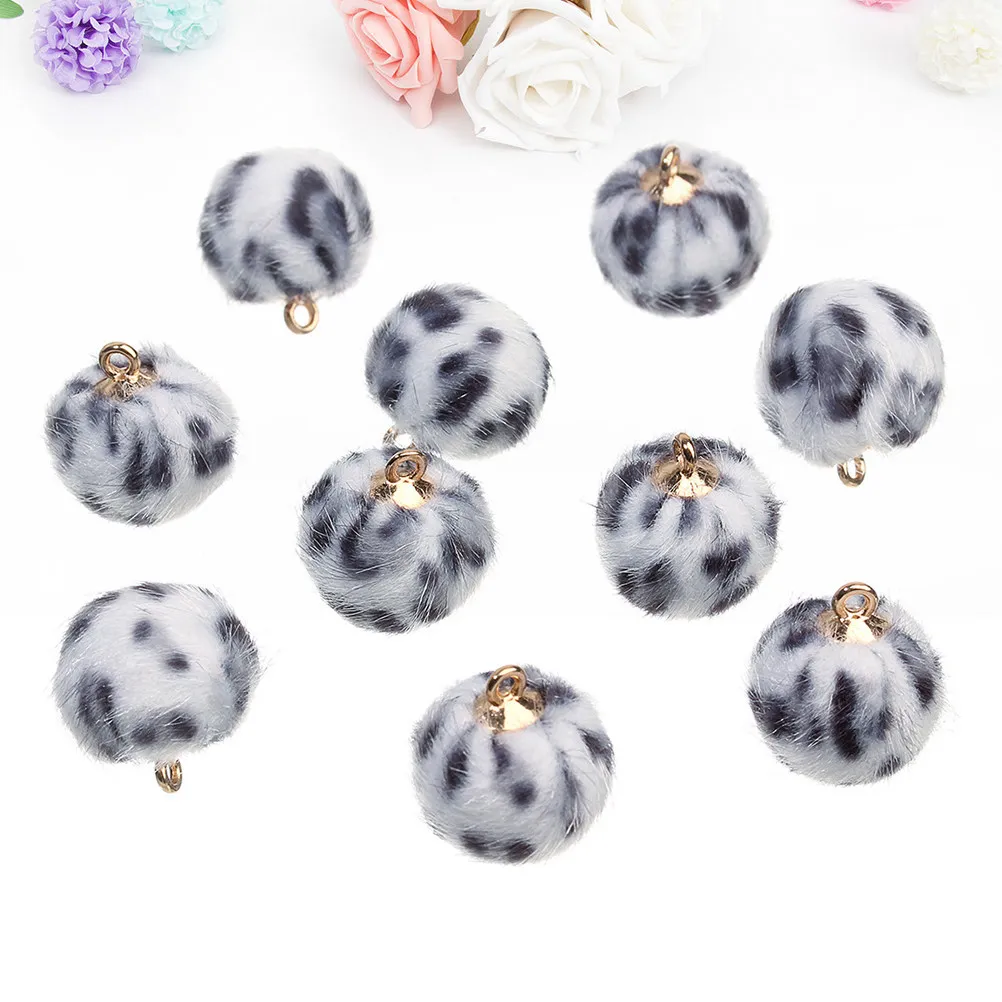 

24pcs Pompon Pendant Hanging Pendant For Diy Earrings Accessories Wool Ball Charms Lightweight Durable Colorful Fading Resistant