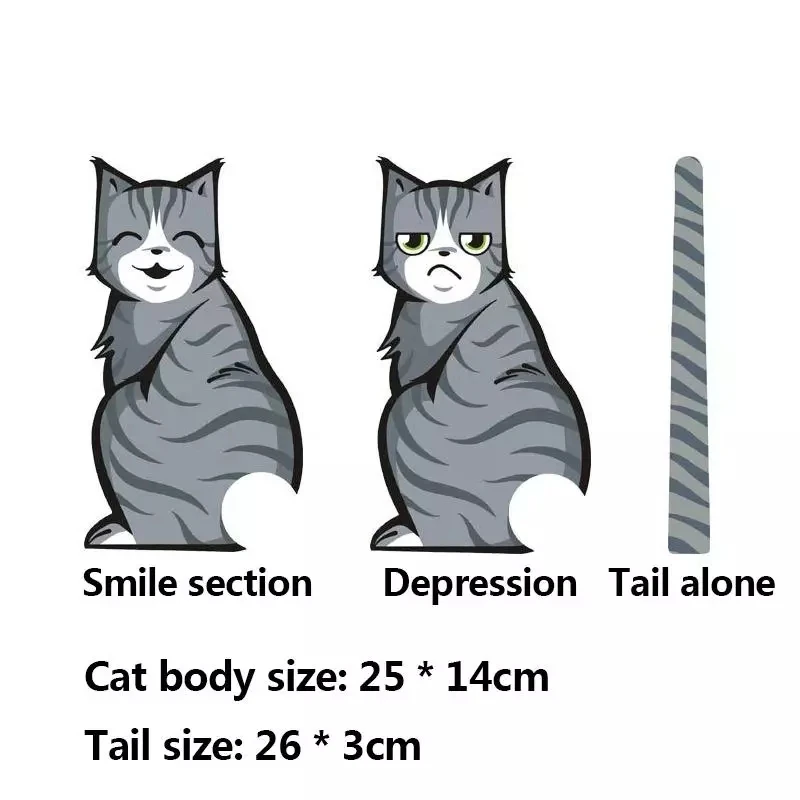 15cm x 6cm British Shorthair Funny Cat Car Sticker Gray Cat Decal Waterproof 3D Car Styling Stickers Decoration