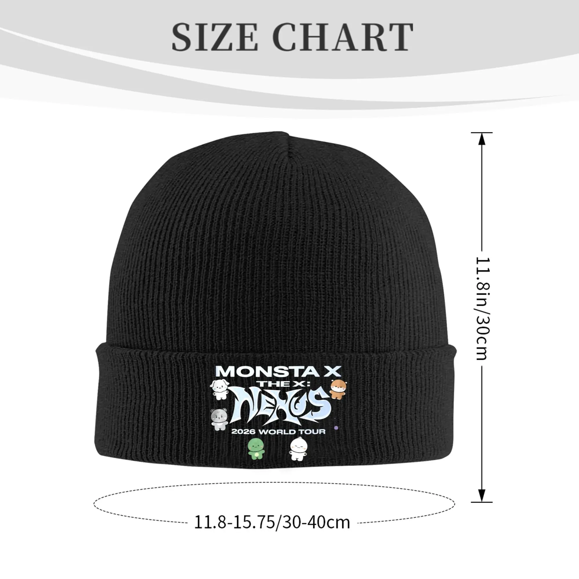 Monsta X the X Nexus North America World Tour Knitted Caps for Women Men Beanies Winter Hats Acrylic  Warm Cap