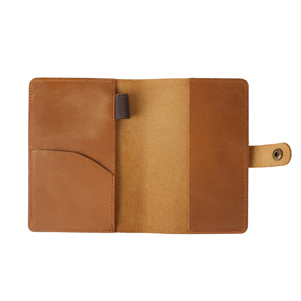 

New Arrivals Genuine Leather Passport Cover Solid Credit ID Card Case Holder Business Unisex Travel Wallet Notebook(3.5''x5.5'')