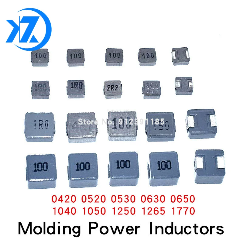 10PCS/BAG SMD Molding Power Inductors 0420 0520 0530 0630 0650 1040 1050 1250 1265 1770 22uH 33uH 47uH 68uH 100uH 150uH 220uH