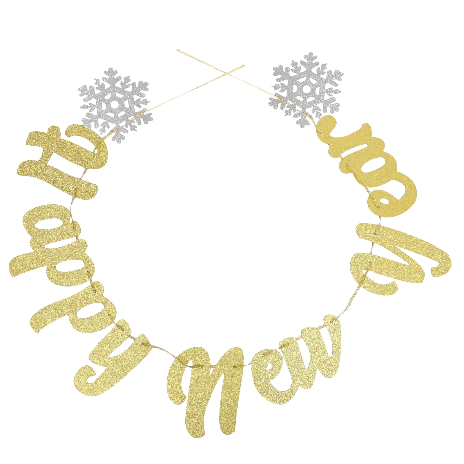 

1Set New Year Banner Hanging Party Decoration Cake Topper Bright Color for 2024 Festive Supplies Cake Topper