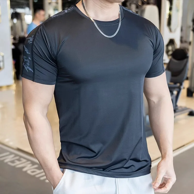 

Running Gym Fitness Training Clothes Men High-elasticity Quick-drying Breathable Sports Tight-fitting Short-sleeved T-shirts