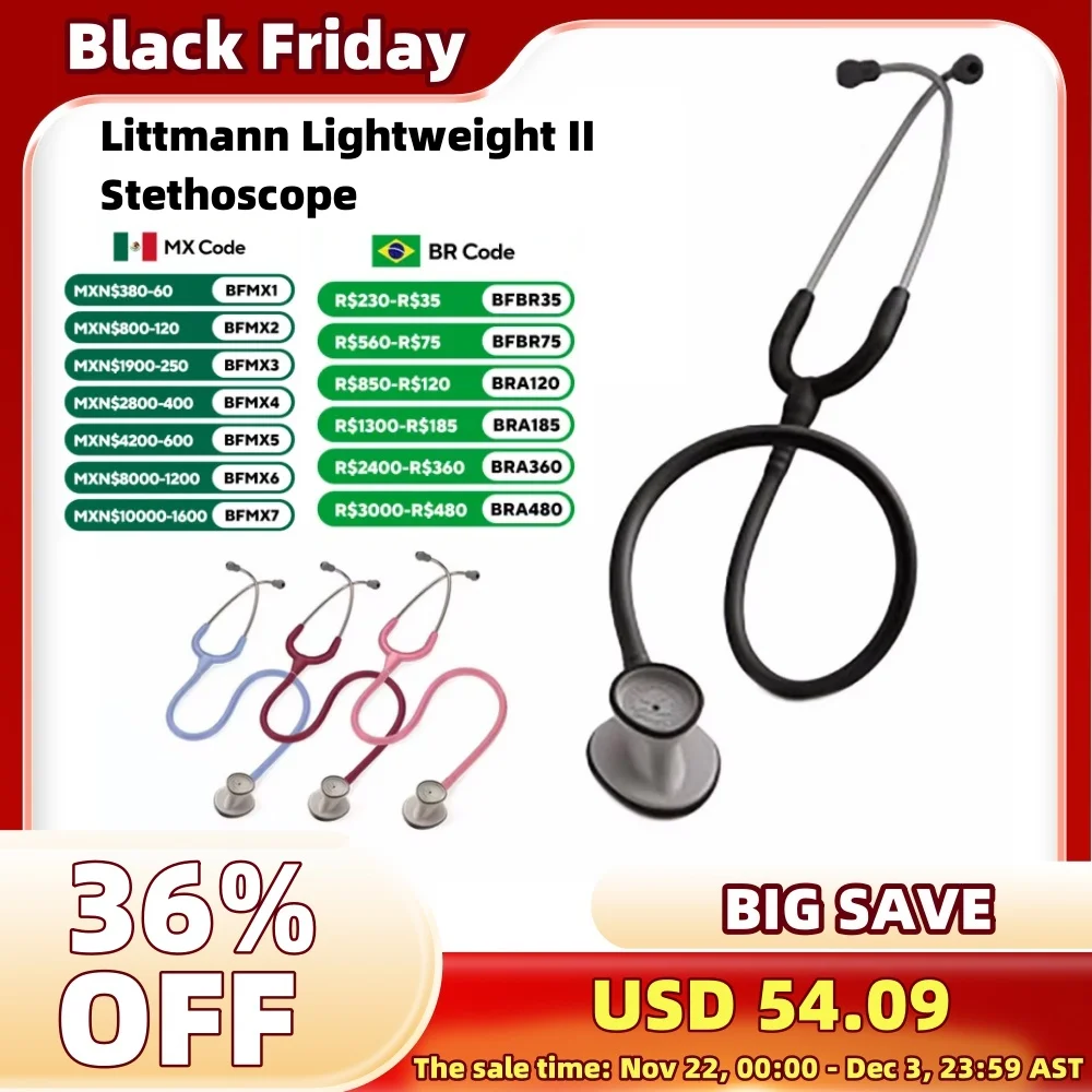 3M Littmann Stethoscope Lightweight II Pediatric Stethoscope Suspension Diaphragm Technology Stethoscope Students Health Care