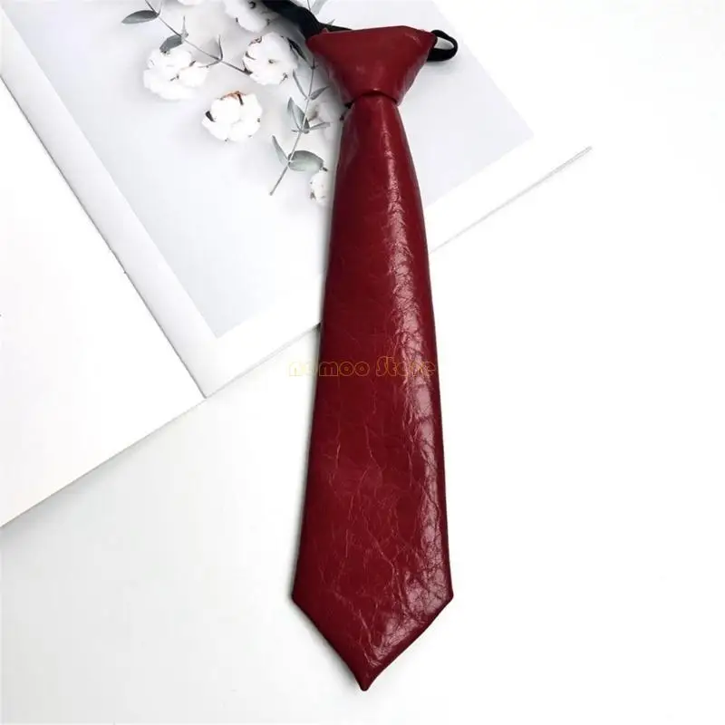 

Регулируемый готовый галстук в винтажном стиле из искусственной кожи для школьной формы