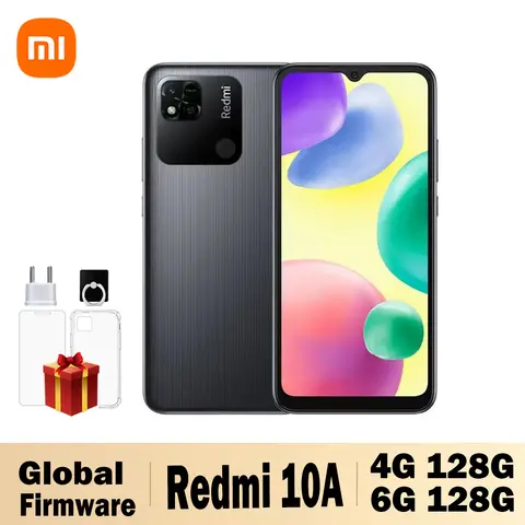 스마트 폰 10A 6GB 128GB 기존 Xiaomi Redmi 글로벌 6.53 'HD 디스플레이 Helio G25 Octa Core 13MP 지문 5000mAh 스마트 폰