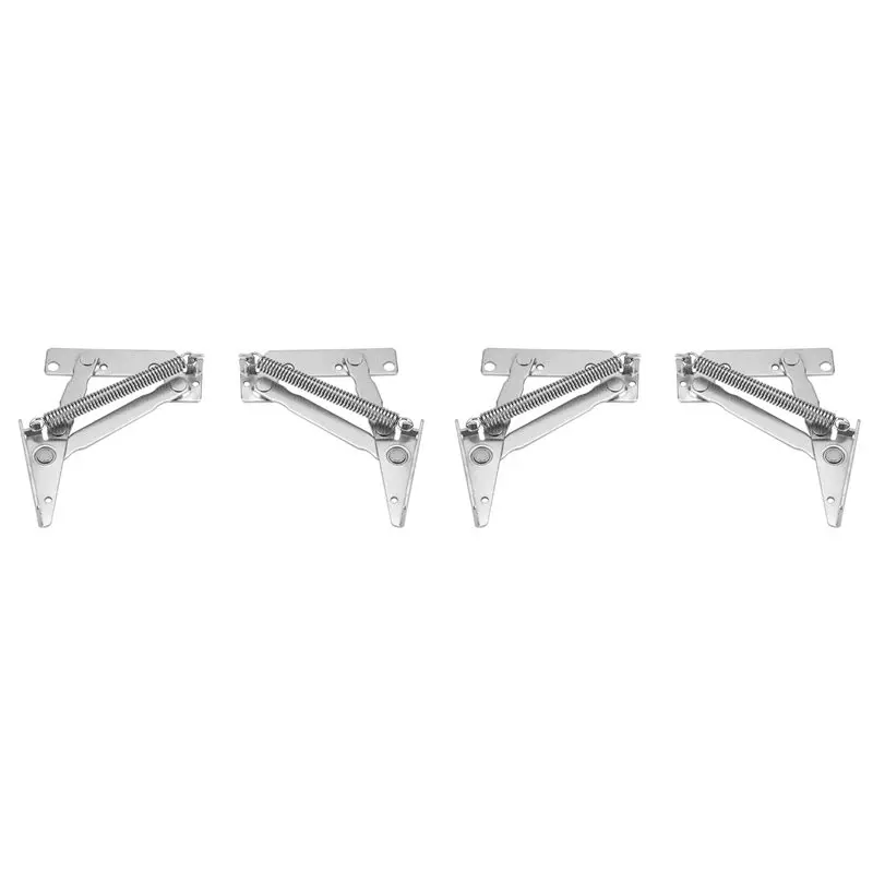 A93E-4Pcs Folding Sofa Bed Spring Hinge 10KG 80 Degree Cabinet Door Lift Up Stay Flap Top Support Hinges For Cabinet Doors