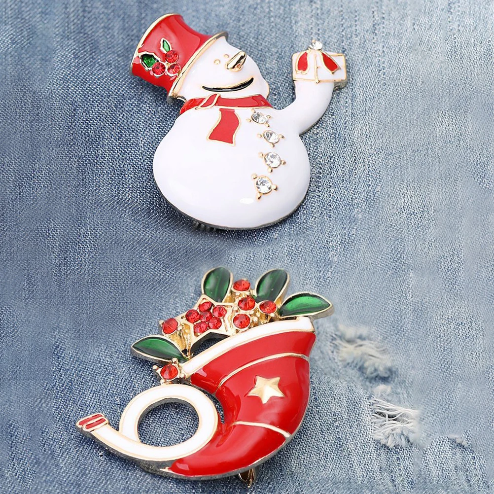 

6 Pcs Brooch Festival Themed Alloy Corsage Lapel Pin Xmas Decor Breast Tree Corsage Decor Bell Xmas Brooch nament