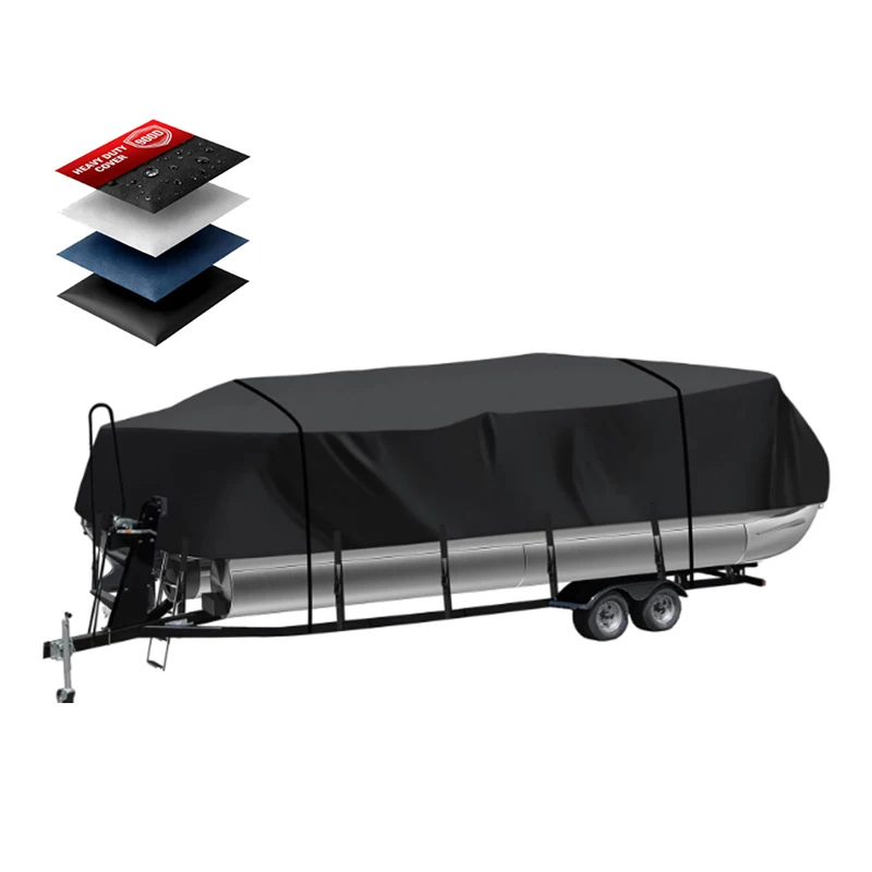 Custom Color 600 Waterproof UV Resistant Pontoon Boat Cover for Pontoons Retrofit/Upgrade Protection
