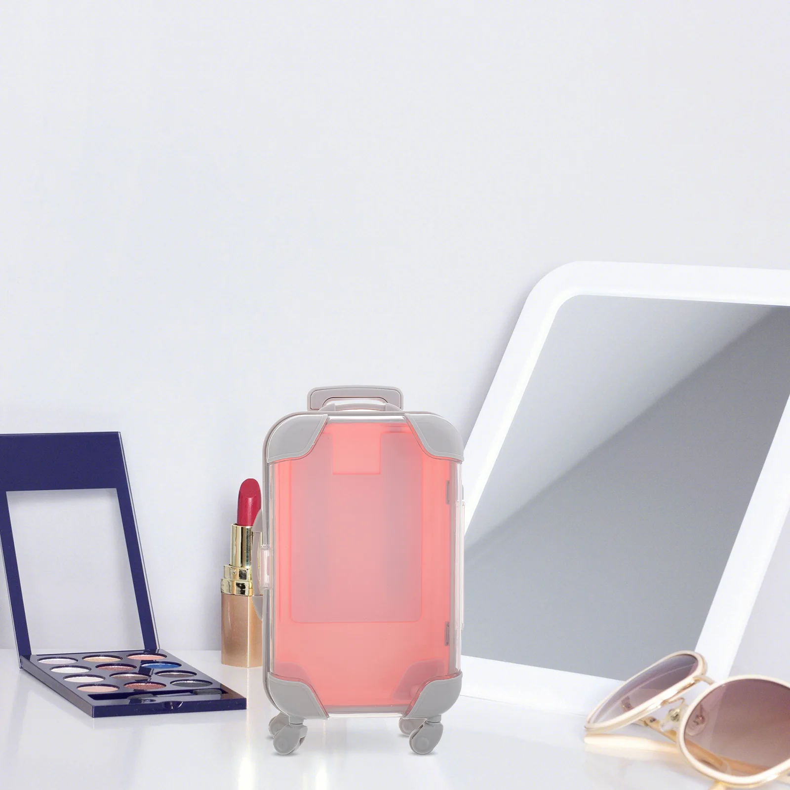 

2pcs Eyelash Box Empty Storage Holder False Lashes Organizer Plastic Case Mini Suitcase Travel Container Packaging