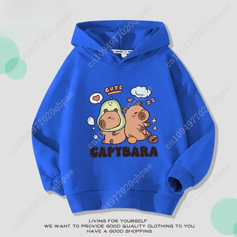 الأطفال الخريف والشتاء كابيبارا الأفوكادو مقنعين البلوز للبنين والبنات لطيف 2025 جديد في الهواء الطلق تنوعا بلايز عادية