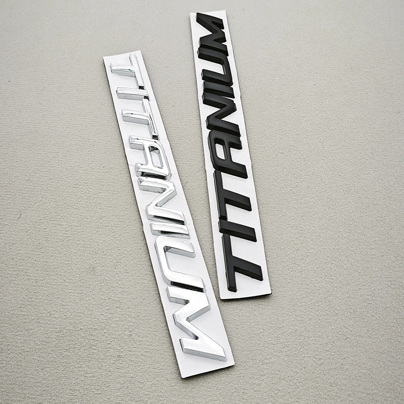 1pc 3D Metal Chrome Black Car Sticker TITANIUM Logo Rear Trunk Badge For Ford Ecosport Fiesta Focus Mondeo Edge Escape Kuga view 3