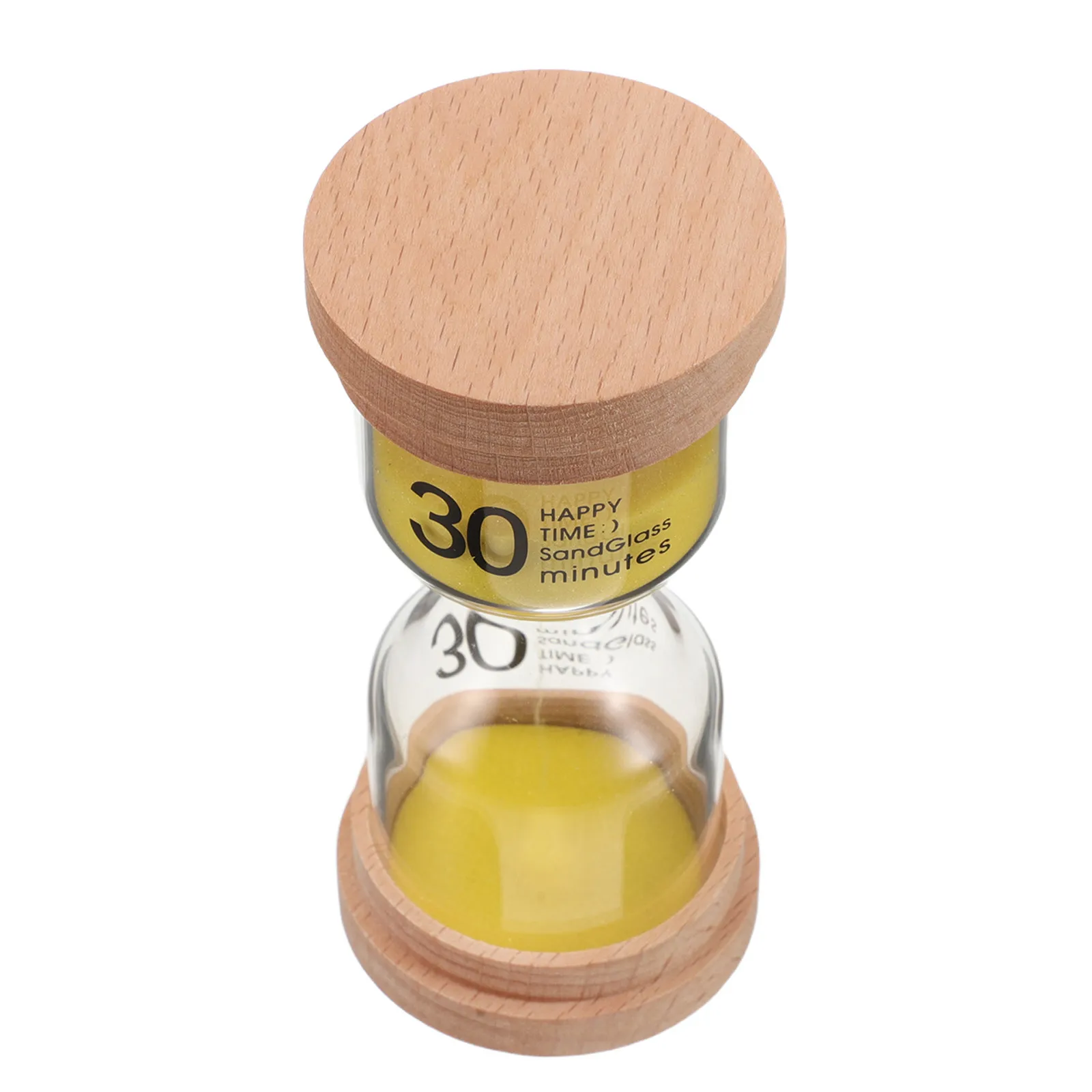 30 Minute Glass Sand Timer Hourglass with Natural Wood Lid 10x5x5cm Stylish Desk Timer for Study Work Relaxation Kitchen Office