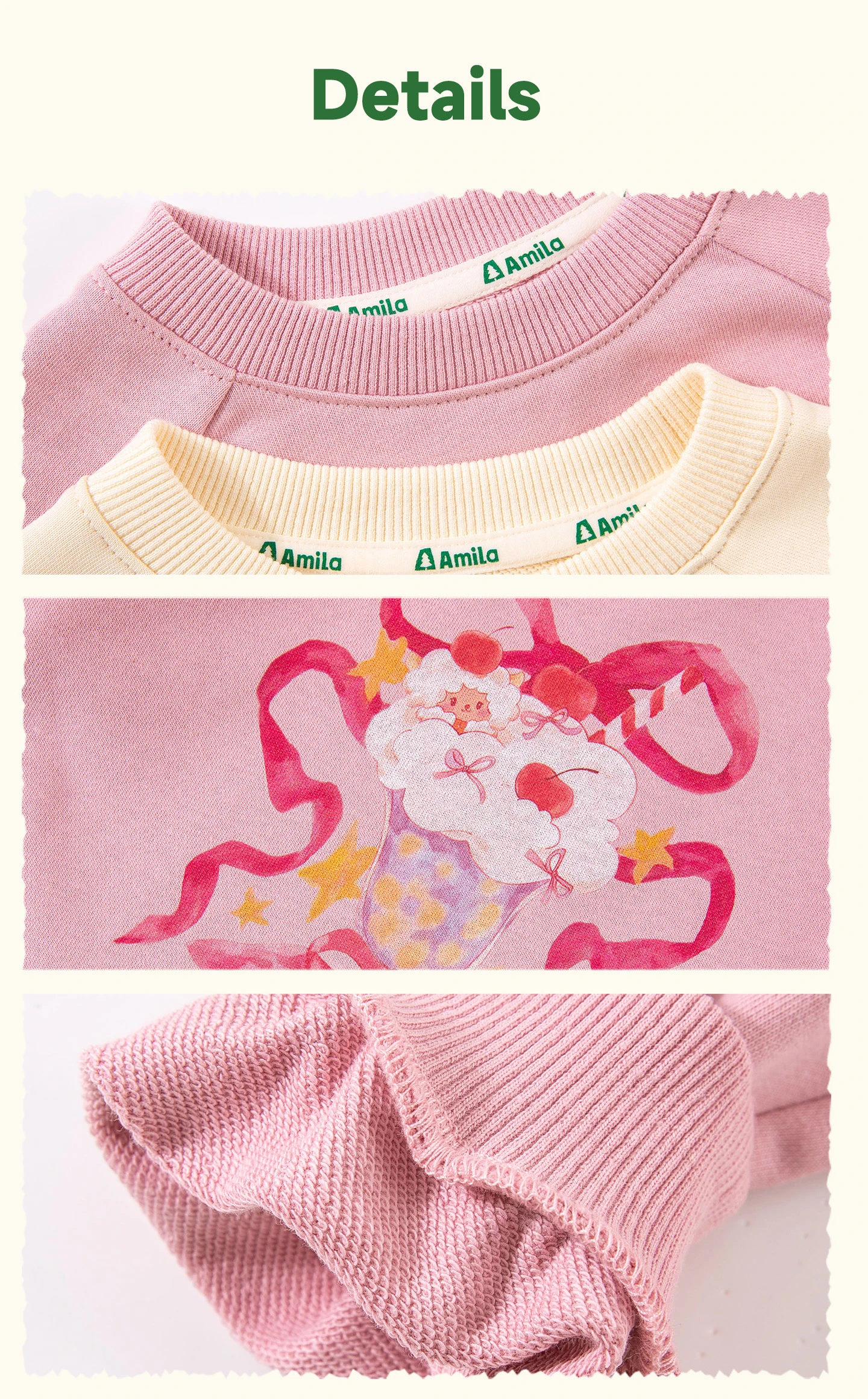 Amila 2026 Herbst Neues Kinder-Mädchen-Mesh-Splice-Kleid Niedliches Eiscreme-Muster Süßes Liebliches Prinzessinnen-Partykleid – Detail 6