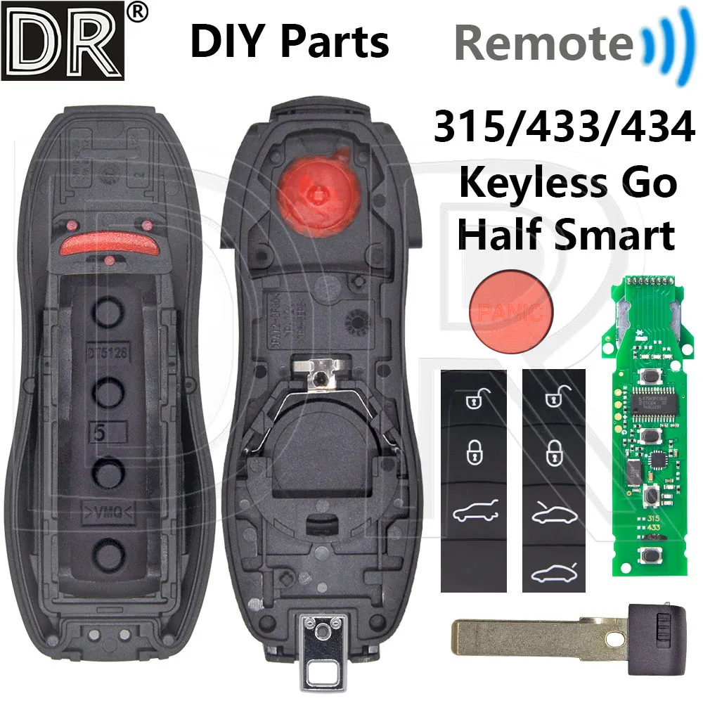 

Great ID49 PCF7945P 315/433/434MHz No Keyless/Keyless Go Car Remote Key DIY Parts For Porsche Macan Panamera Cayenne