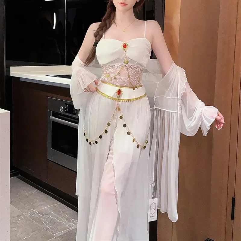 جديد Homewear سيدة منامة مجموعة 3 قطع المتسكعون خمر الأميرة نمط ملابس خاصة ثوب النوم بلا أكمام بلوزات وسراويل أبلى