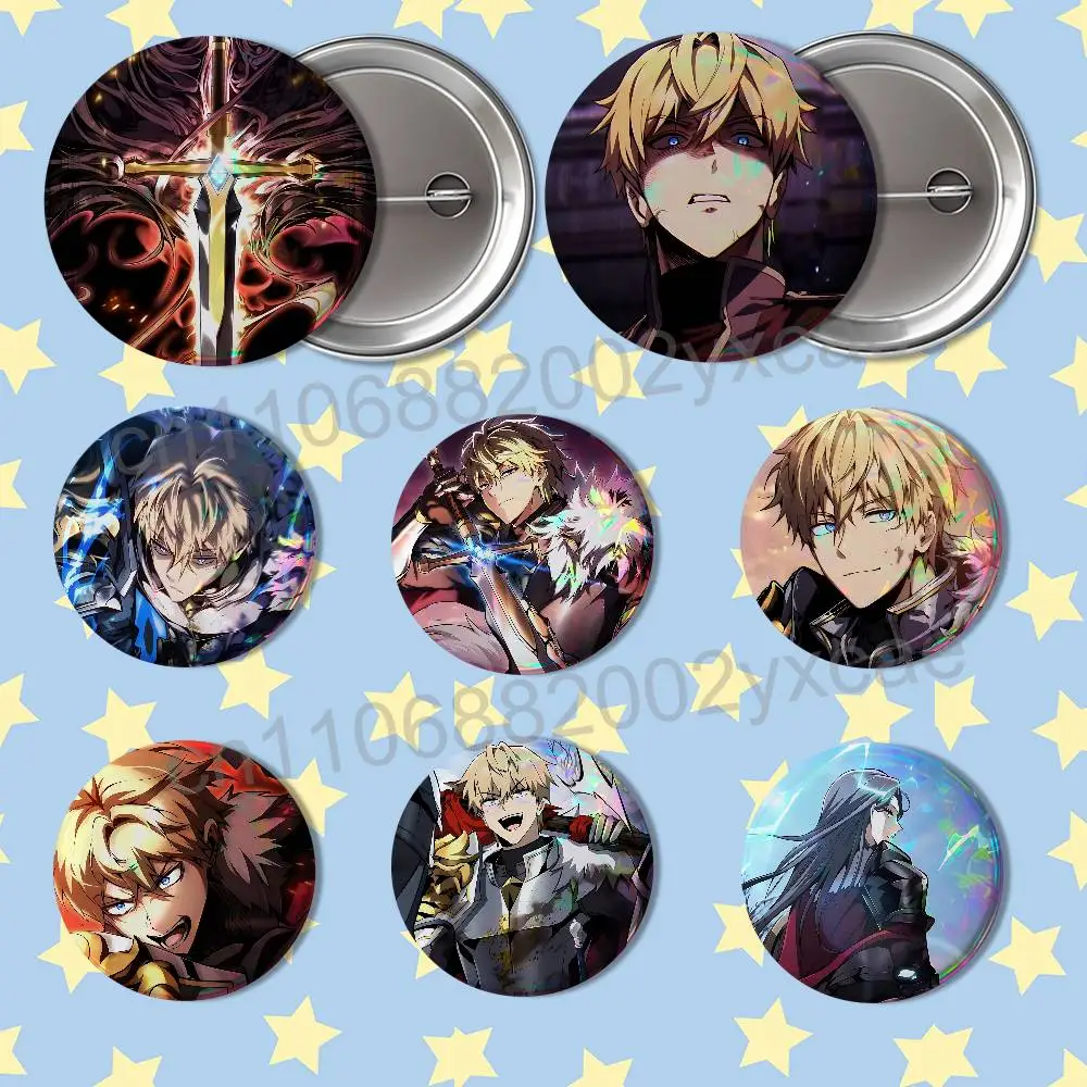 I Became the Rogue First Prince Reflective Pin Tinplate Round Brooch Cartoon Cosplay Badges for Bag Hat Toys Gifts