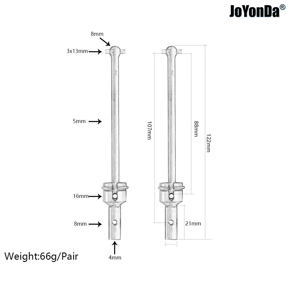 Stalowe przednie tylna oś CVD Driveshaft AR310455 AR310431 dla samochodów RC ARRMA 1/7 1/8 6S TYPHON nieograniczone MOJAVE