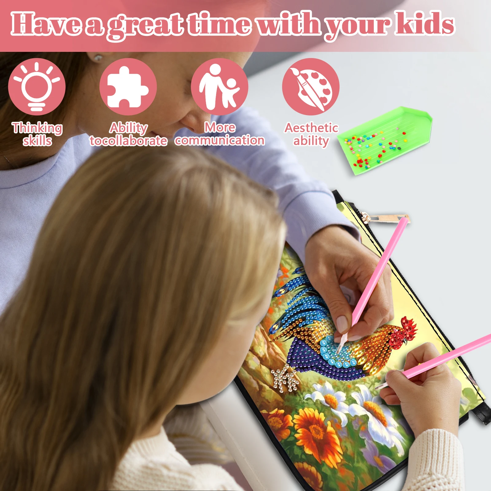 

Специальная форма, цветок, щенок, алмазная живопись, клатч, 5D DIY, алмазная художественная сумка, ручная работа, художественное ремесло, косметичка для женщин и девочек