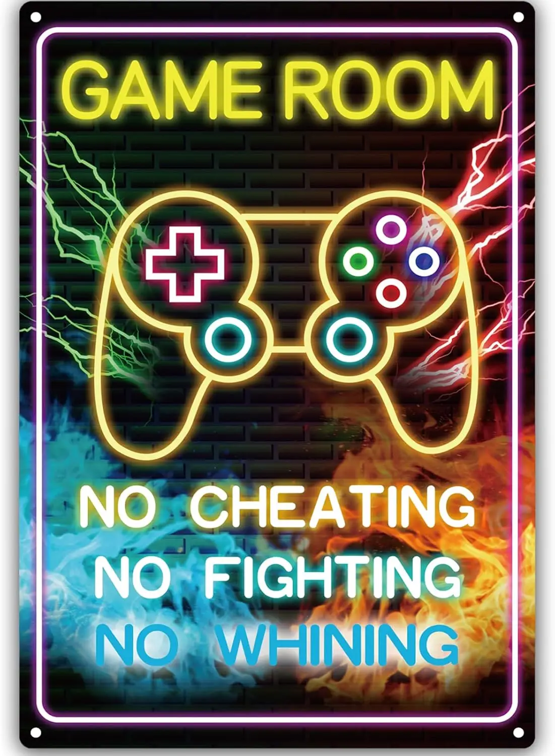 Gaming Signs for Boys Room - Gaming Room Metal Sign - Video Game Room Decor - Gamer Wall Door Decor for Room, Bedroom - Fut sign