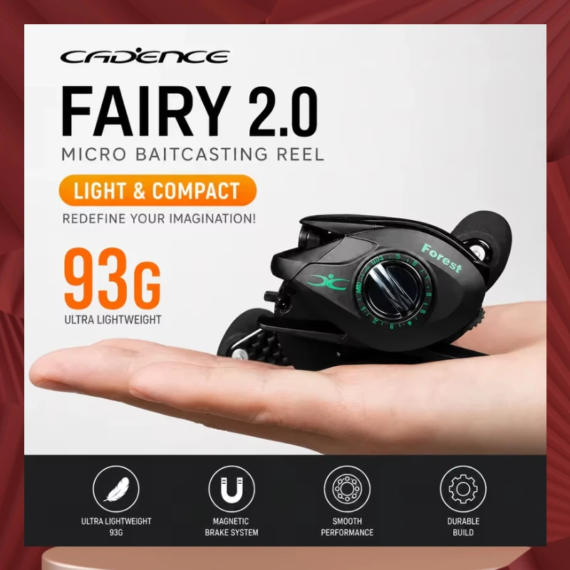 In Stock Cadence Baitcasting Fishing Reel Spirit 2 Gen Ultra Light 93g Mini Portable Double Spool Freshwater Fishing
