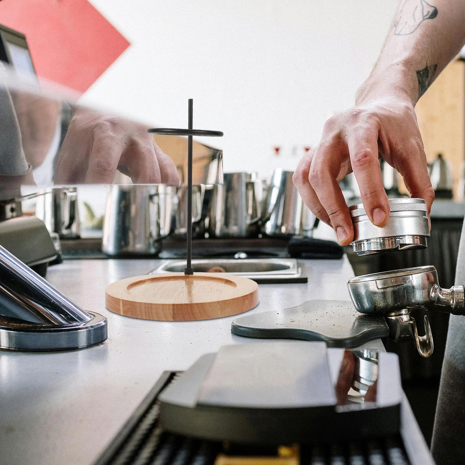 

Dripper Stand Filter Cup Holder Wooden Desk Metal Stainless Steel Reusable Household Supply Coffee Filter