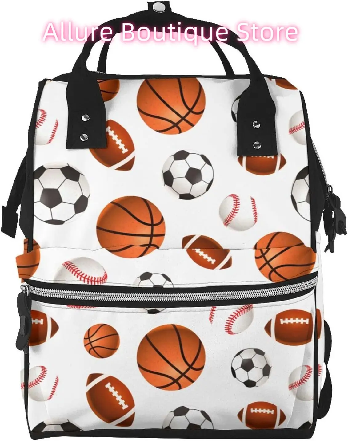

Soccer Basketball Diaper Bag Backpack for Women Large Capacity Nappy Bag Multifunction Waterproof Mummy Backpacks for Mom Dad Es