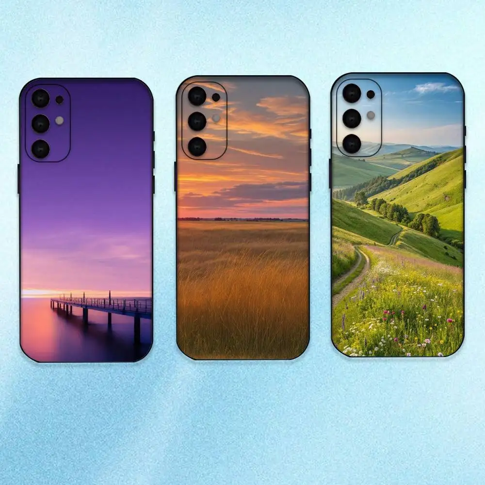 

natural landscape Phone Case For Samsung S25,24,23,22,30,21,10,9,Ultra,Plus,Lite Soft Black Case