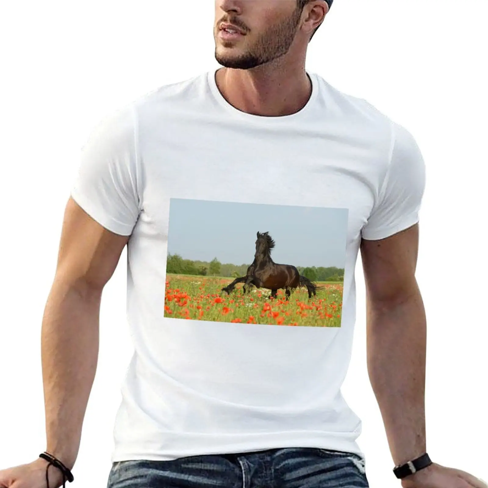 

Friese im Mohnfeld T-Shirt t shirts for man pack cotton cotton t shirts high quality t shirts for man graphic tees T-shirt