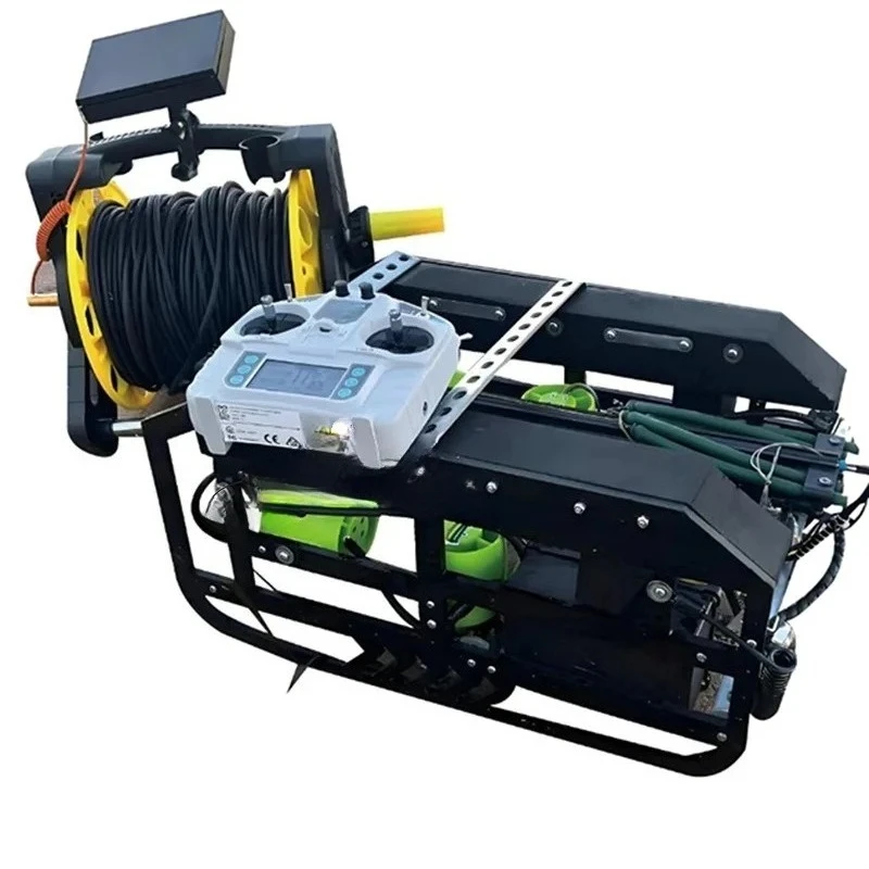 Underwater robot fishing gadget: visible submarine for detection, search and rescue, as well as fish shooting and fishing