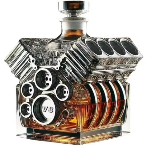 ويسكي الدورق V8 محركات شكل براعة مصممة خصيصا للمنزل زخارف للحانات ملحق زجاجة كحول فريدة من نوعها