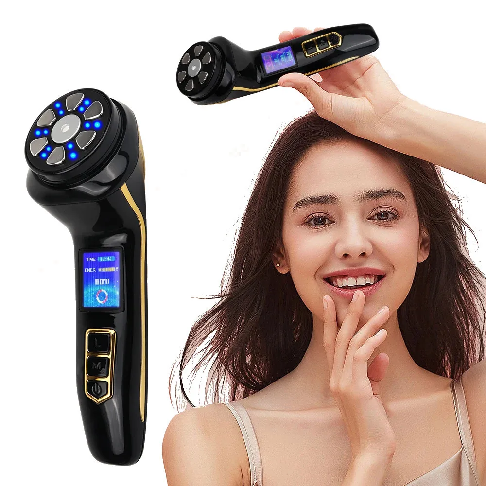 

4 IN 1 Mini HIFU Machine 3nd Generation EMS Pulse Warm Up Facial Massager for Faces and Body Ultrasound Led Beauty Device