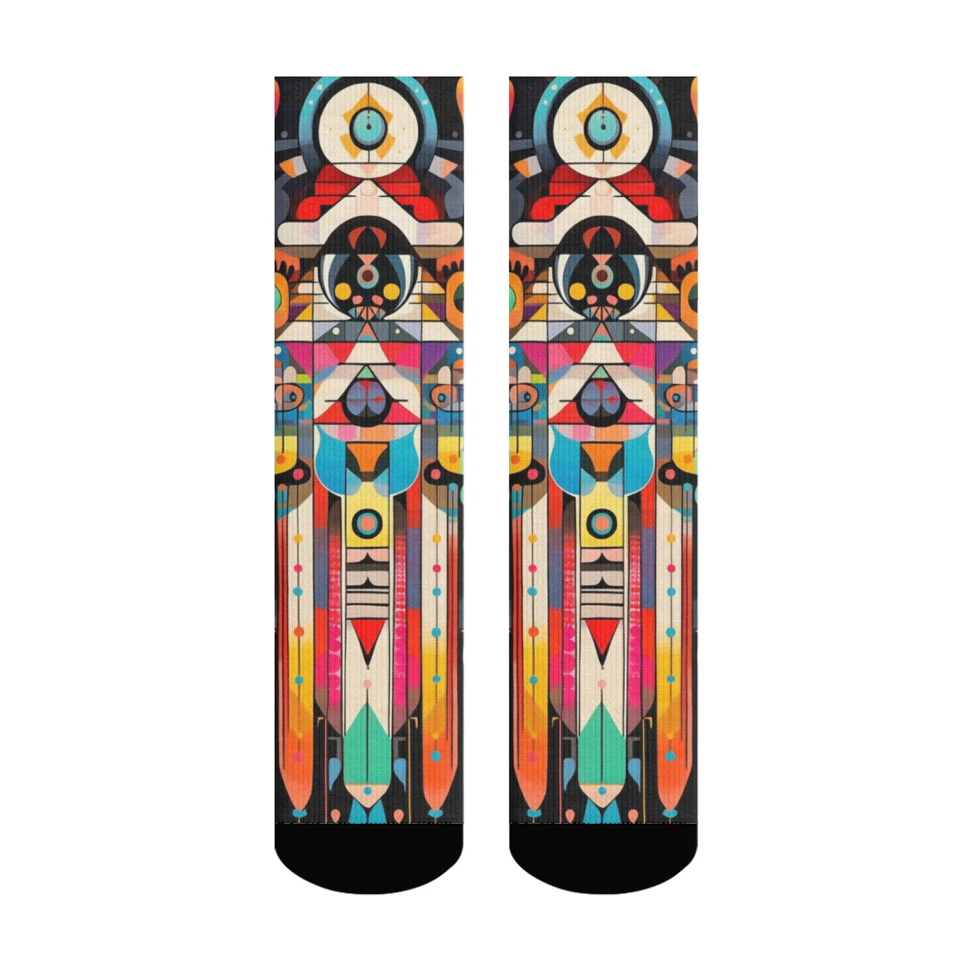 Retro-Style Abstract Geometric Socks Soft Comfortable Skin-Friendly Men's Socks Outdoors Ports Fitness Fashion Novelty Socks
