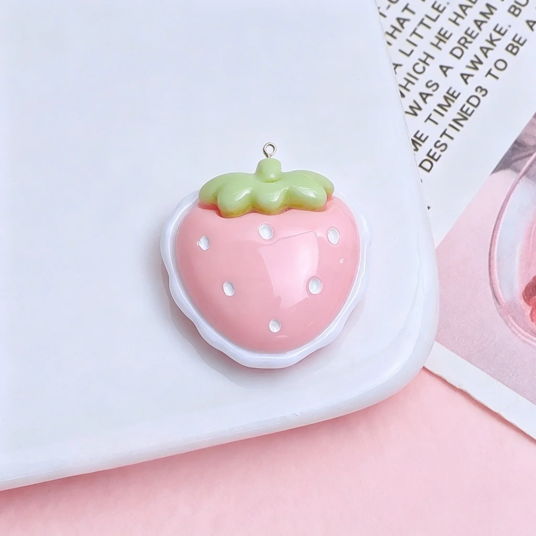 10Pcs Random Mixed Sweet Cartoon Fruit Resin Charms Kawaii Fruit Pendants DIY Craft Materials For Earrings Bracelets Jewelry