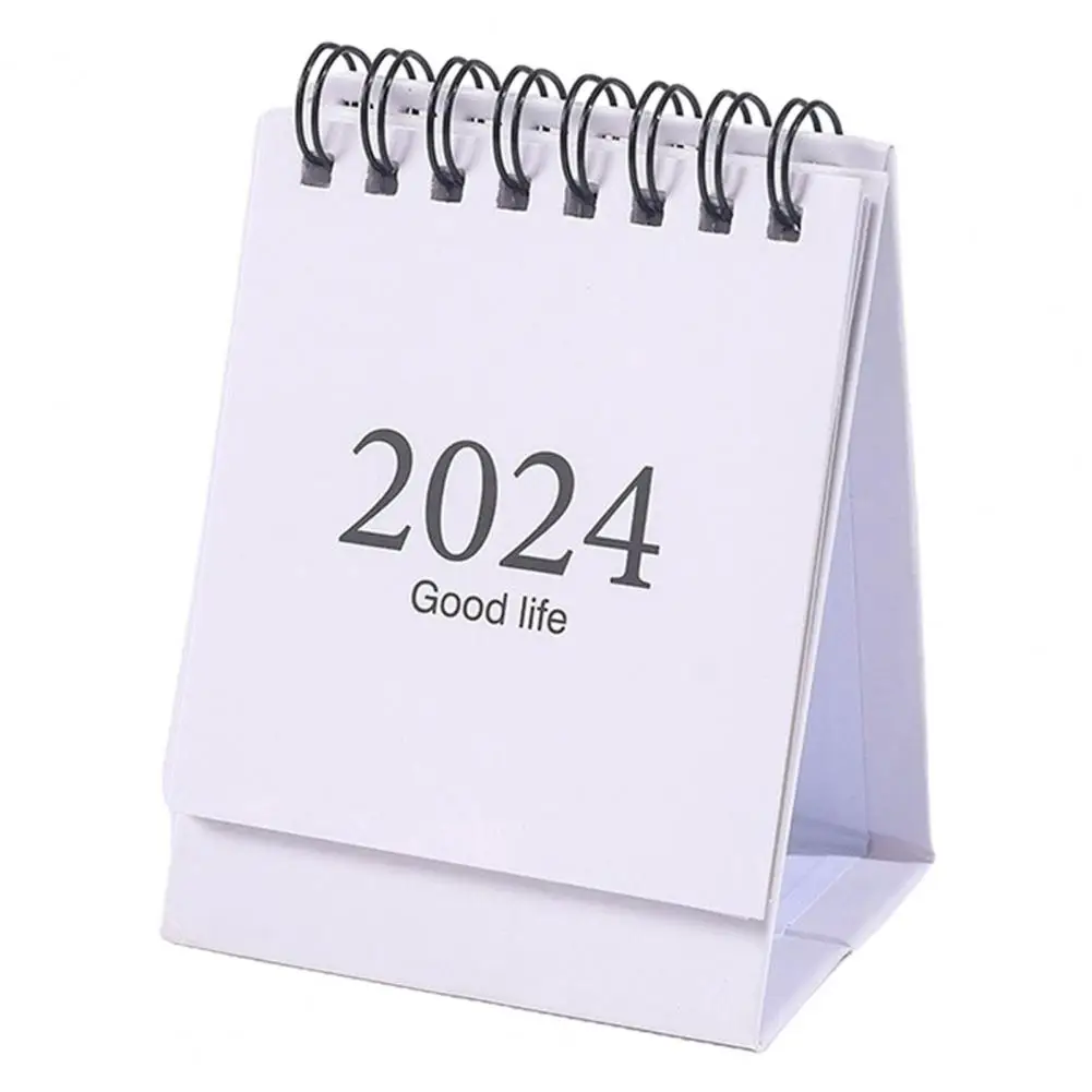 2023-2024 Mini Desk Calendar Plan Book Spiral Coil Page Turning Date Recording 17 Monthly for Planing Event Log Year