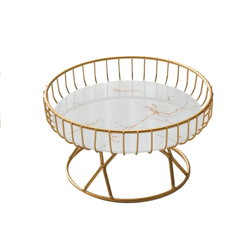 Large Metal Fruit Bowl with Drainage Tray, Golden Luxury Style Fruit Basket for Kitchen Counter, Vegetables & Snacks