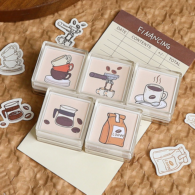 Coffee stamp black coffee series macaron small square stamp a cup of coffee a day to keep your life record stamp