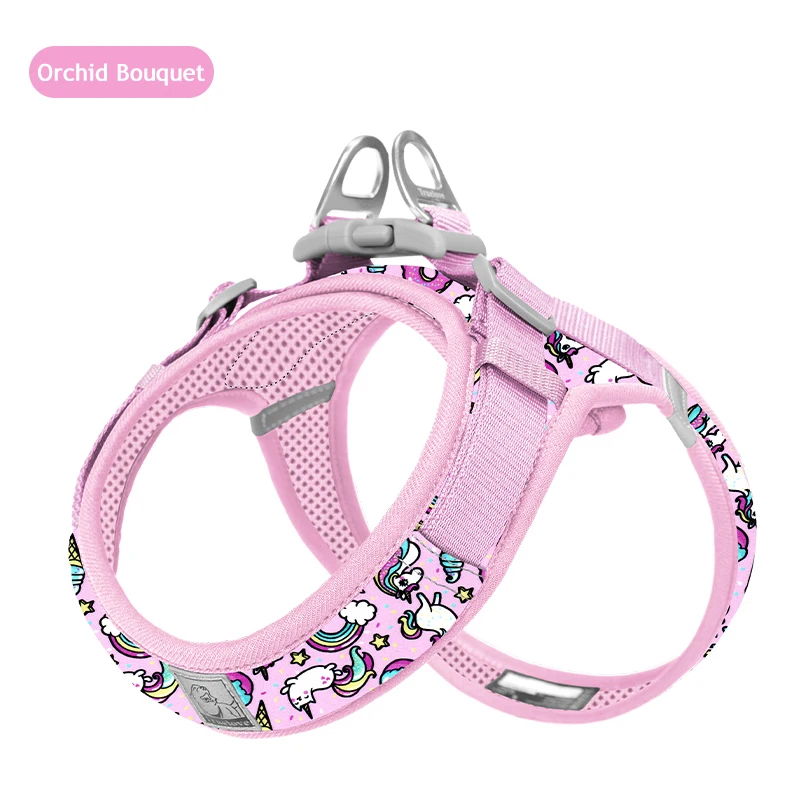 Truelove Floral Impressão Mesh Arnês para cães e gatos Criações pequenas e médias Todo o verão Ajustável Caminhando TLH30131