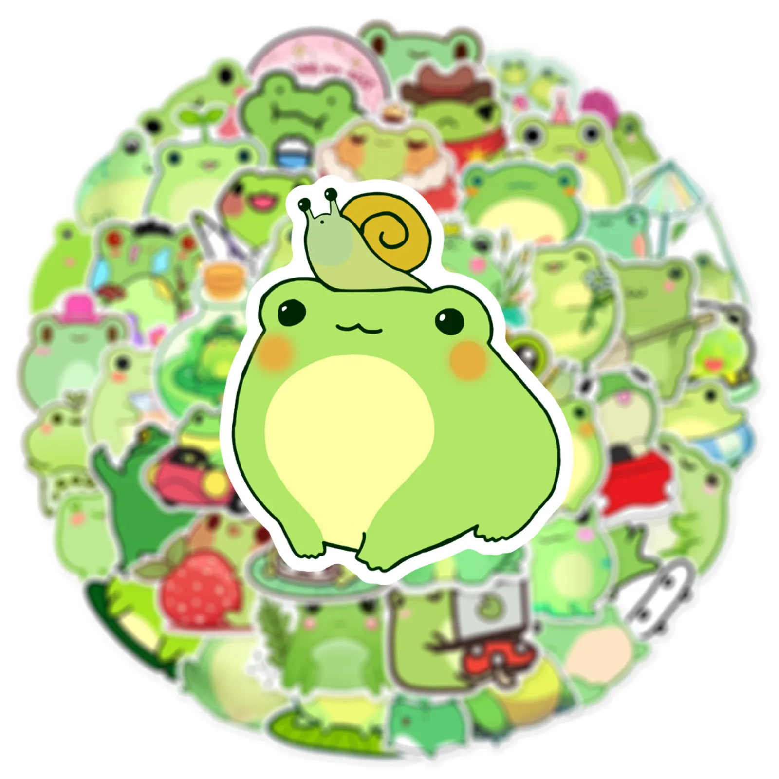 10/25/50pcs Funny Cute Frog Graffiti Stickers for DIY Stationery Suitcase Water Bottle Phone Laptop Skateboard Scrapbooking