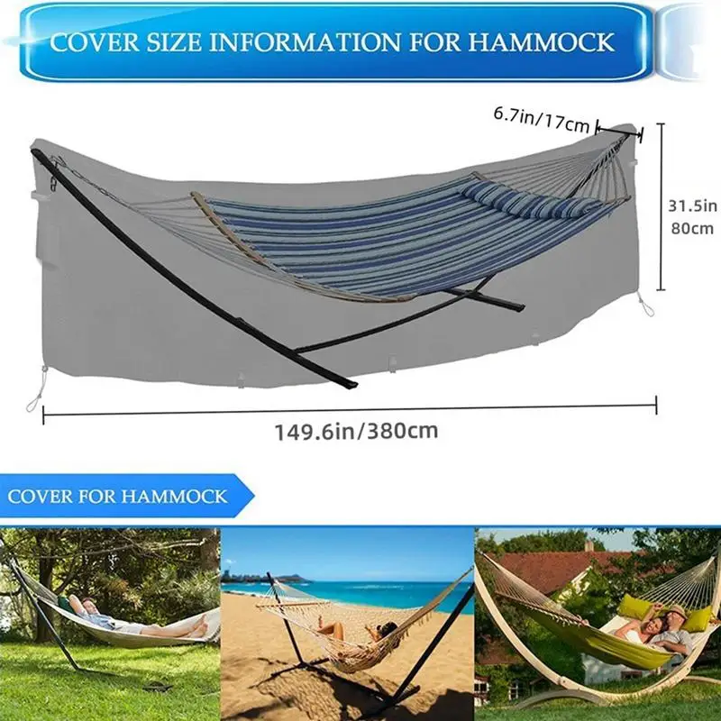 Hammock Rain Cover 420D Oxford Heavy Duty Hammock Stand Cover Waterproof Dustproof UV Protection Outdoor Swing Chair Cover For