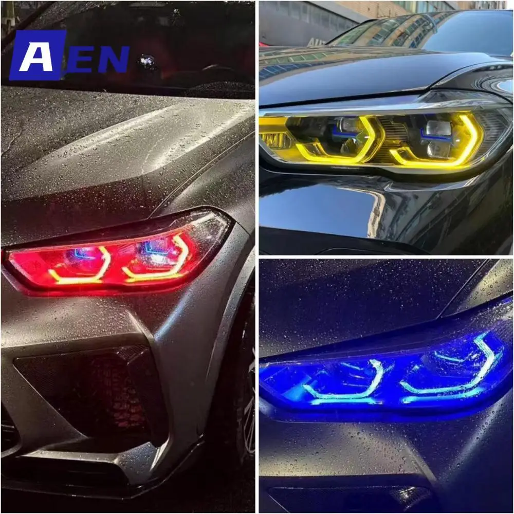 

G05 Yellow Angel Eyes For 2020 2021 BMW X5 X6 G06 Blue DRL Module Laser Headlight Daytime Running Light Lightsource