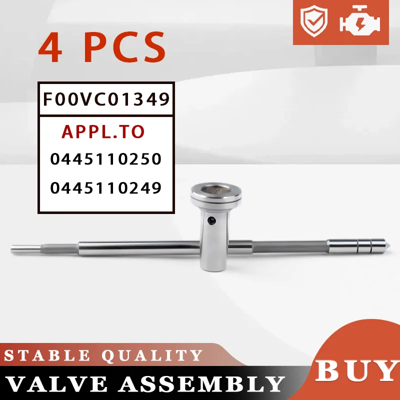 4 PCS F00VC01349 New Valve Assembly Set For Common Rail Injector 044511-0250 /044511-0249 Repair Kit -LF1227
