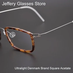 2023 Denmark Design Vintage Square Glasses Frame Men Ultralight Titanium Acetate Prescription Eyeglasses Women Optical Spectacle