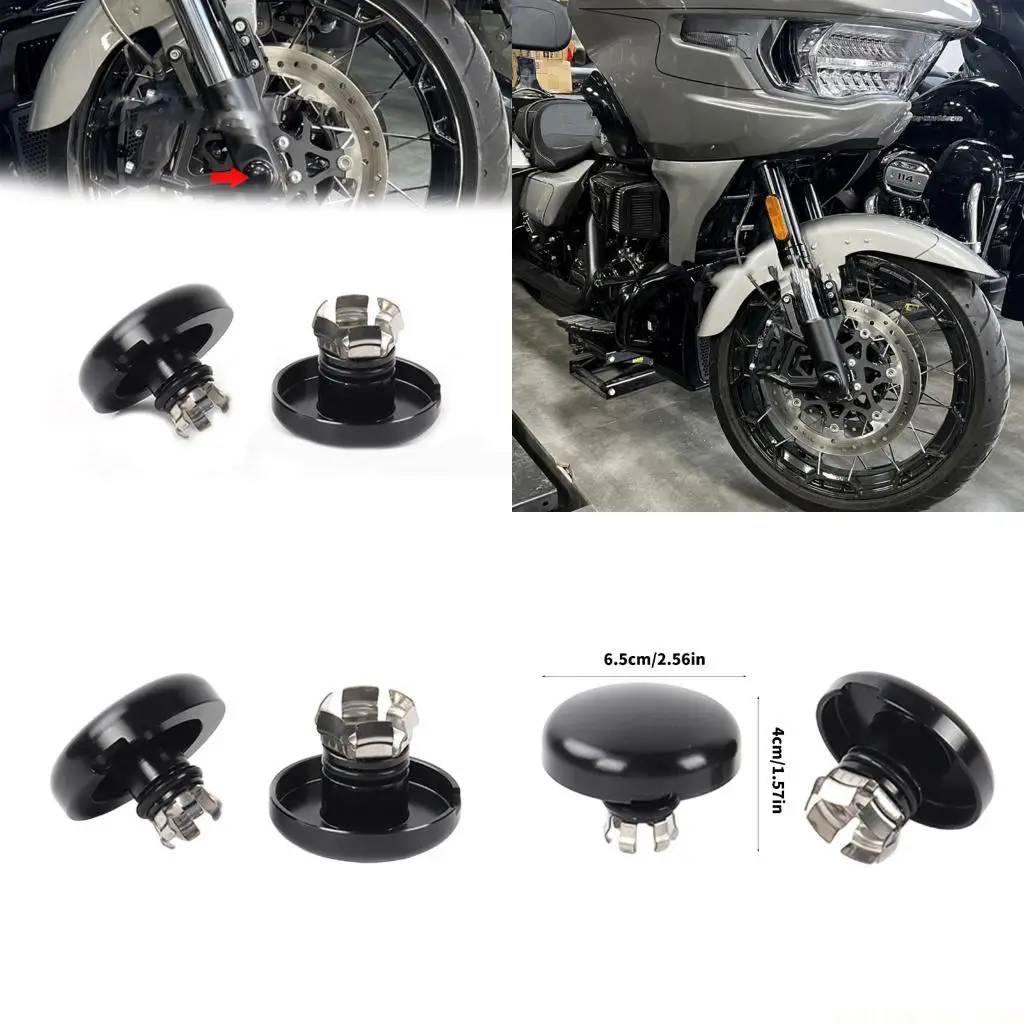 

J0MA Hard Black Front Axles Nut Shielding Universal Protector for Bike 121 117 CVO