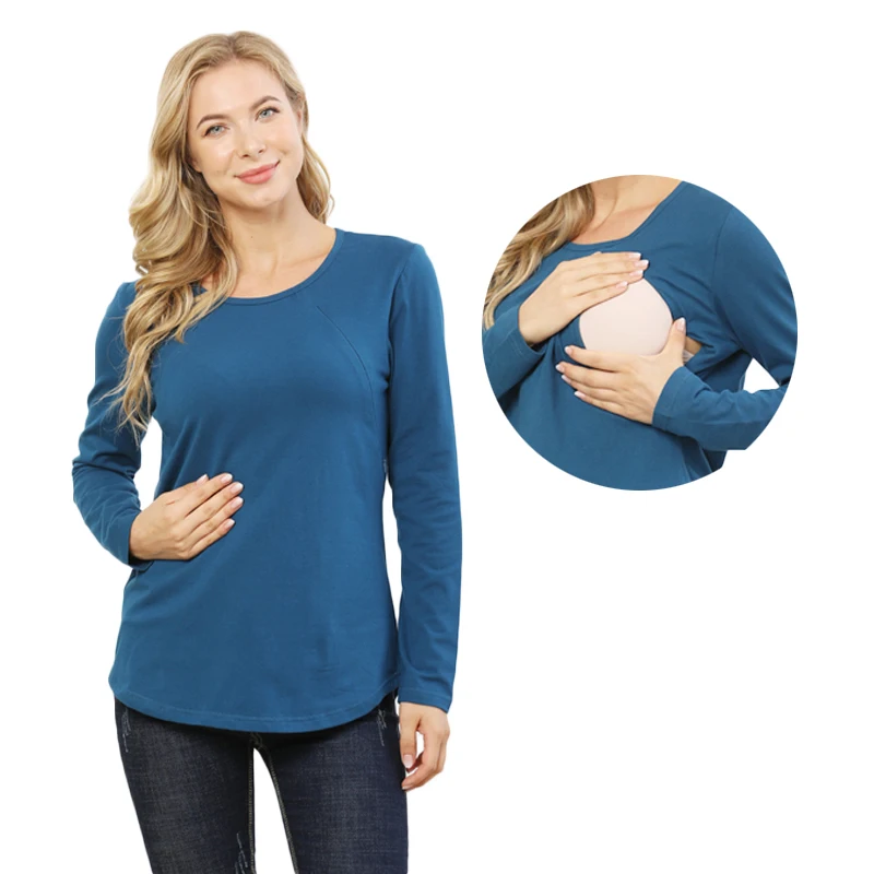 Spring Autumn Long Sleeve Pregnancy Maternity Clothes Breastfeeding Tops For Pregnant Women Top Nursing T-shirt Plus Size