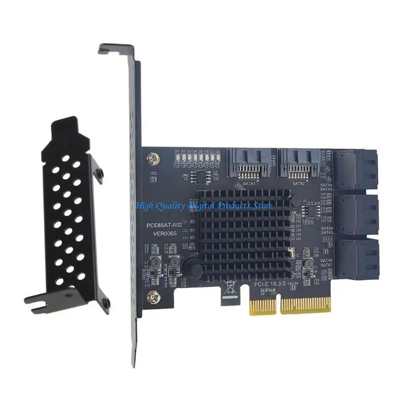 Scheda espansione U2JE PCIE a 8PORT SATA3.0 Disco rigido 6GBPS PCIE3.0 GEN3 4X Adattatore