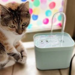 Auto Filter Dispenser Mute USB Electric Recirculate Filtring 1.5L for Cats Pet Water Cat Drinker Bowl Cat Water Fountain