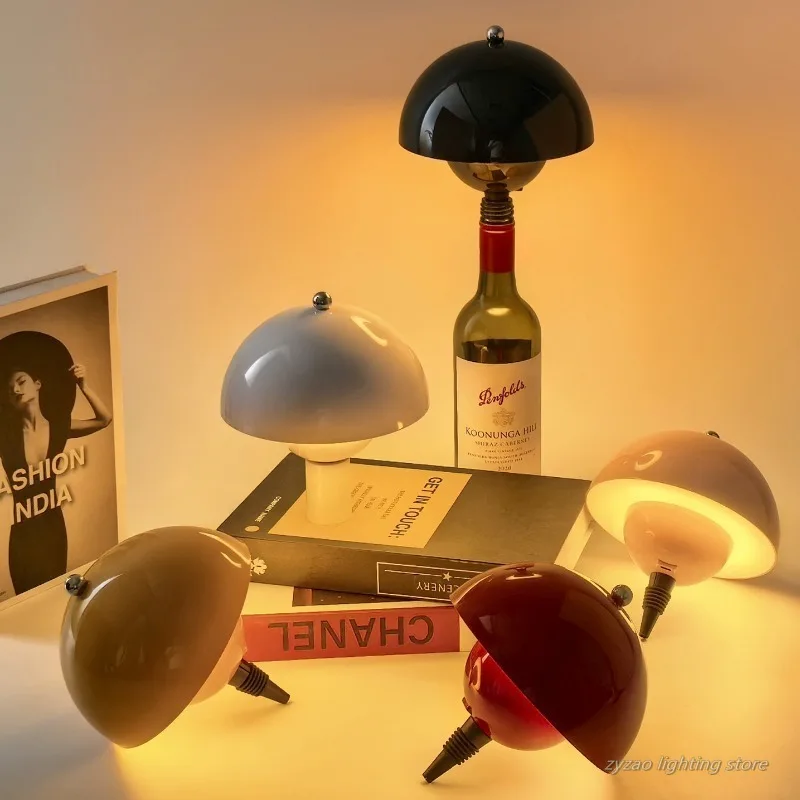 Nueva lámpara de noche con botella de capullo de flor de vino, luz de Camping, lámpara de escritorio recargable, decoración de restaurante enchufable, lámpara para acampar al aire libre